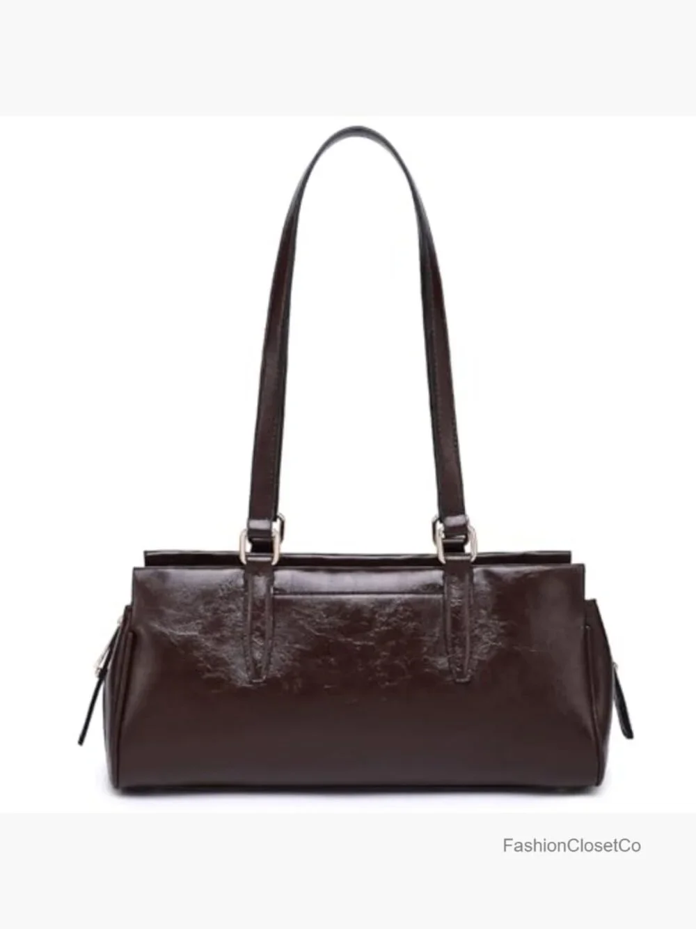 Vegan Leather Hobo Bag with 3 Compartments and 6 Pockets